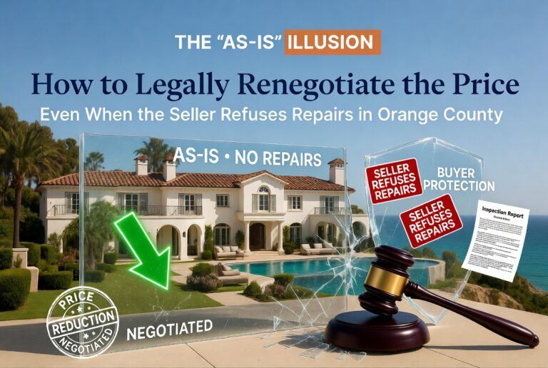 The ‘As-Is’ Illusion: How to Legally Renegotiate the Price Even When the Seller Refuses Repairs in Orange County
