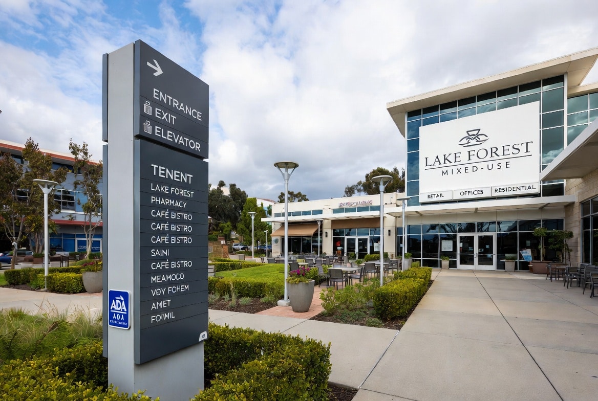 Advanced Property Maintenance for Signage and Branding in Mixed-Use Developments in Lake Forest, Orange County