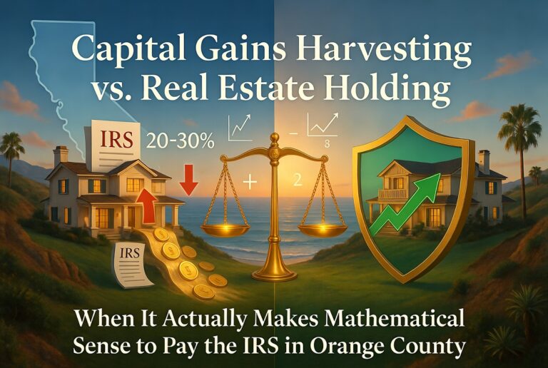 Capital Gains Harvesting vs. Real Estate Holding: When It Actually Makes Mathematical Sense to Pay the IRS in Orange County
