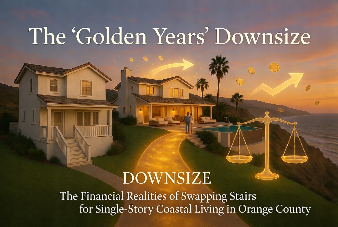 The “Golden Years” Downsize: The Financial Realities of Swapping Stairs for Single-Story Coastal Living in Orange County