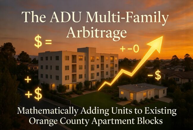 The ADU Multi-Family Arbitrage: Mathematically Adding Units to Existing Orange County Apartment Blocks