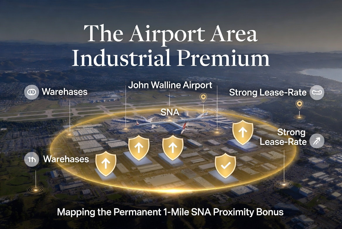The Airport Area Industrial Premium: Mapping the Permanent 1-Mile SNA Proximity Bonus
