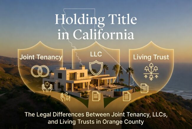 Holding Title in California: The Legal Differences Between Joint Tenancy, LLCs, and Living Trusts in Orange County