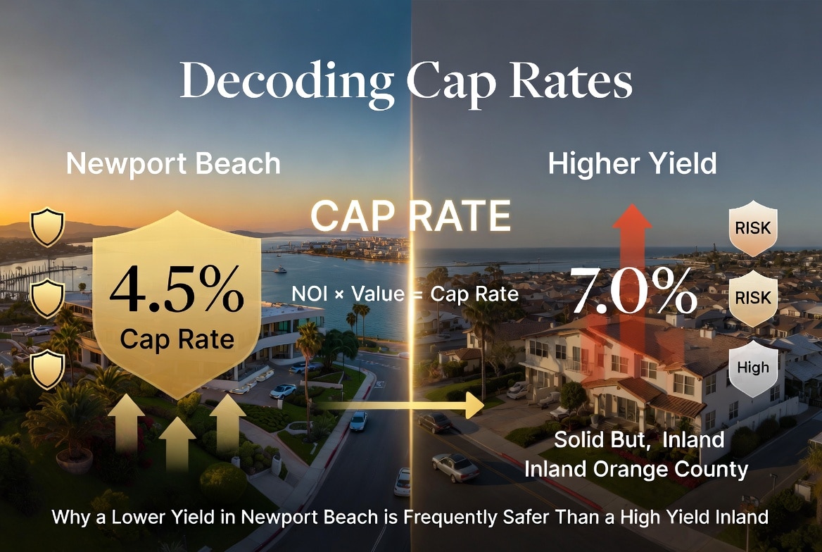 Decoding Cap Rates: Why a Lower Yield in Newport Beach is Frequently Safer Than a High Yield Inland