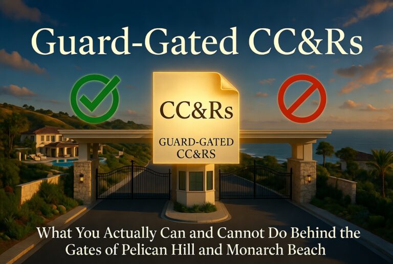 Guard-Gated CC&Rs: What You Actually Can and Cannot Do Behind the Gates of Pelican Hill and Monarch Beach