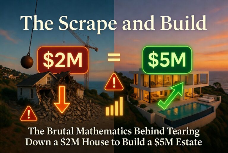 The Scrape and Build: The Brutal Mathematics Behind Tearing Down a $2M House to Build a $5M Estate In