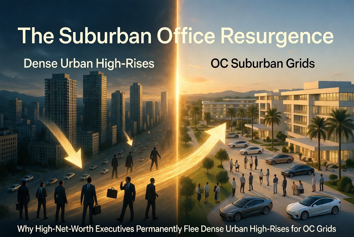 The Suburban Office Resurgence: Why High-Net-Worth Executives Permanently Flee Dense Urban High-Rises for OC Grids